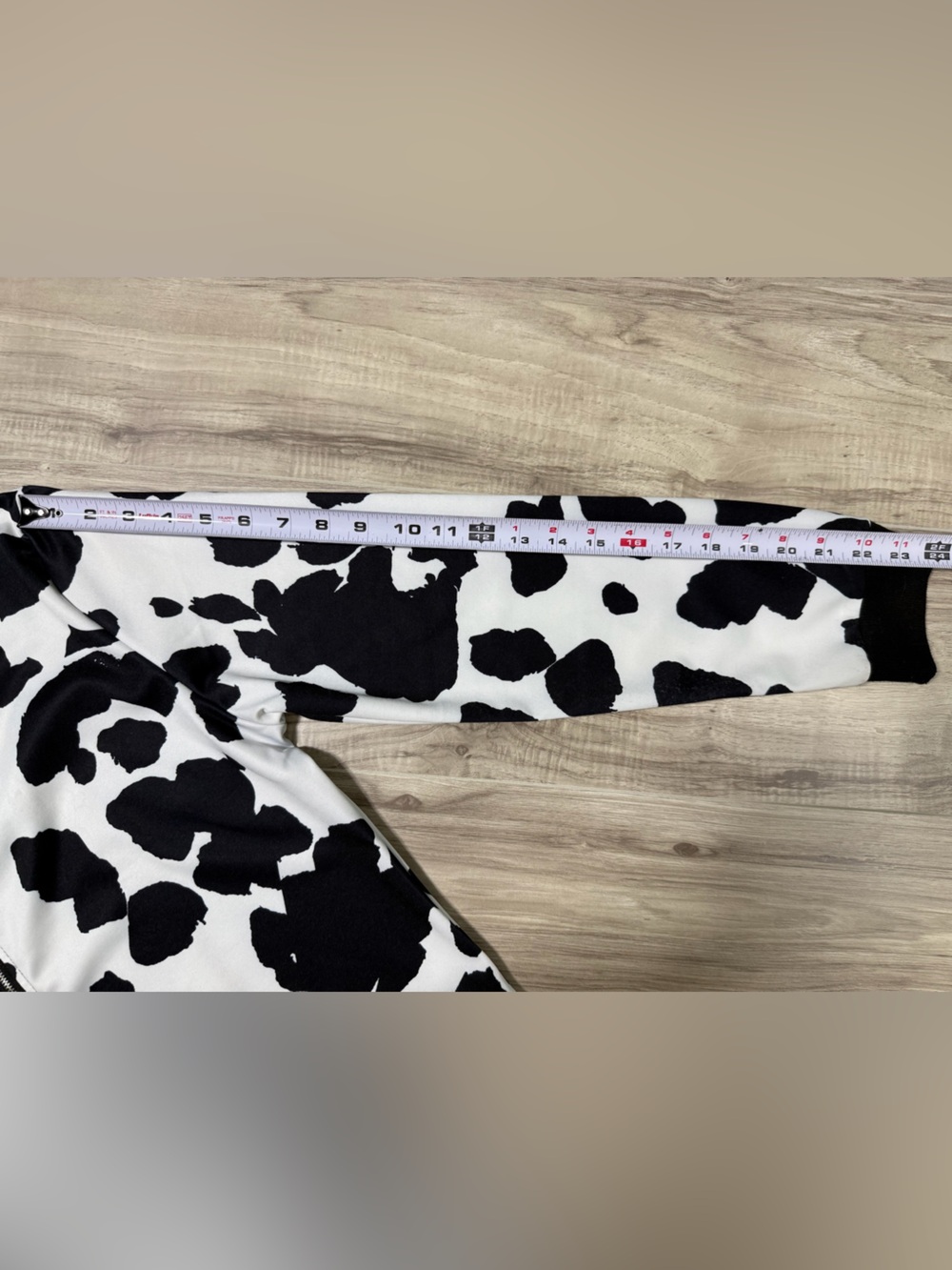 Women's Black & White Cow Print Bomber Jacket - Picture 4 of 7